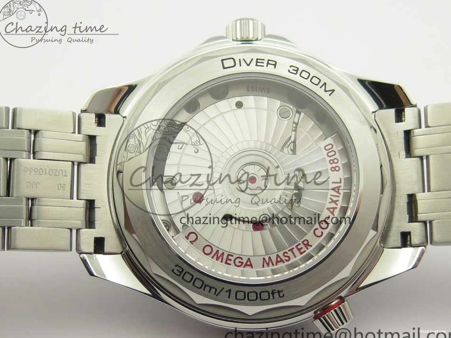 0524 2018 Seamaster Diver 300M OMF Best Edition Black Ceramic Black Dial on SS Bracelet A8800 (Black Balance Wheel) Breathable 7959